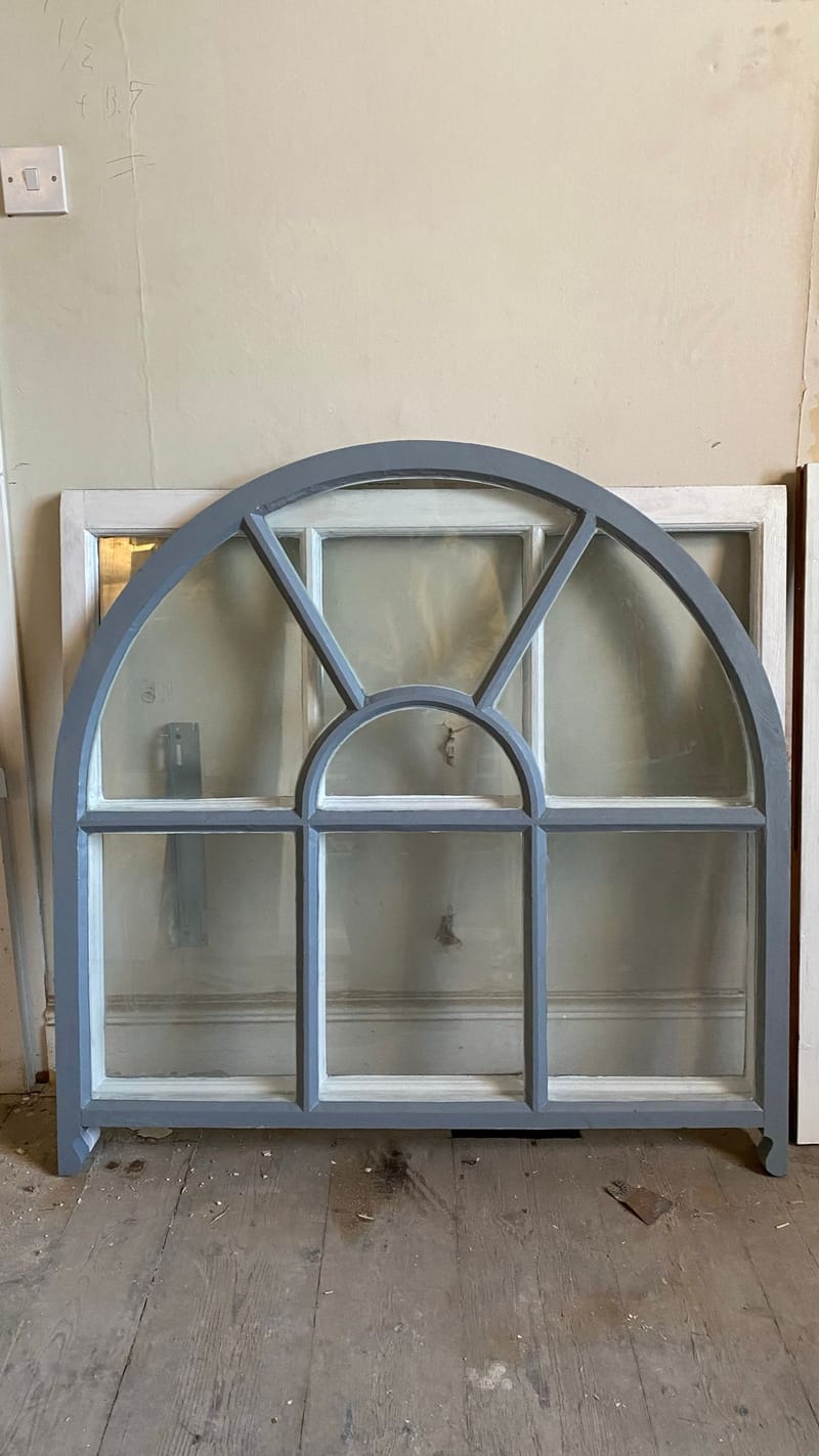 Arched sash finished in grey