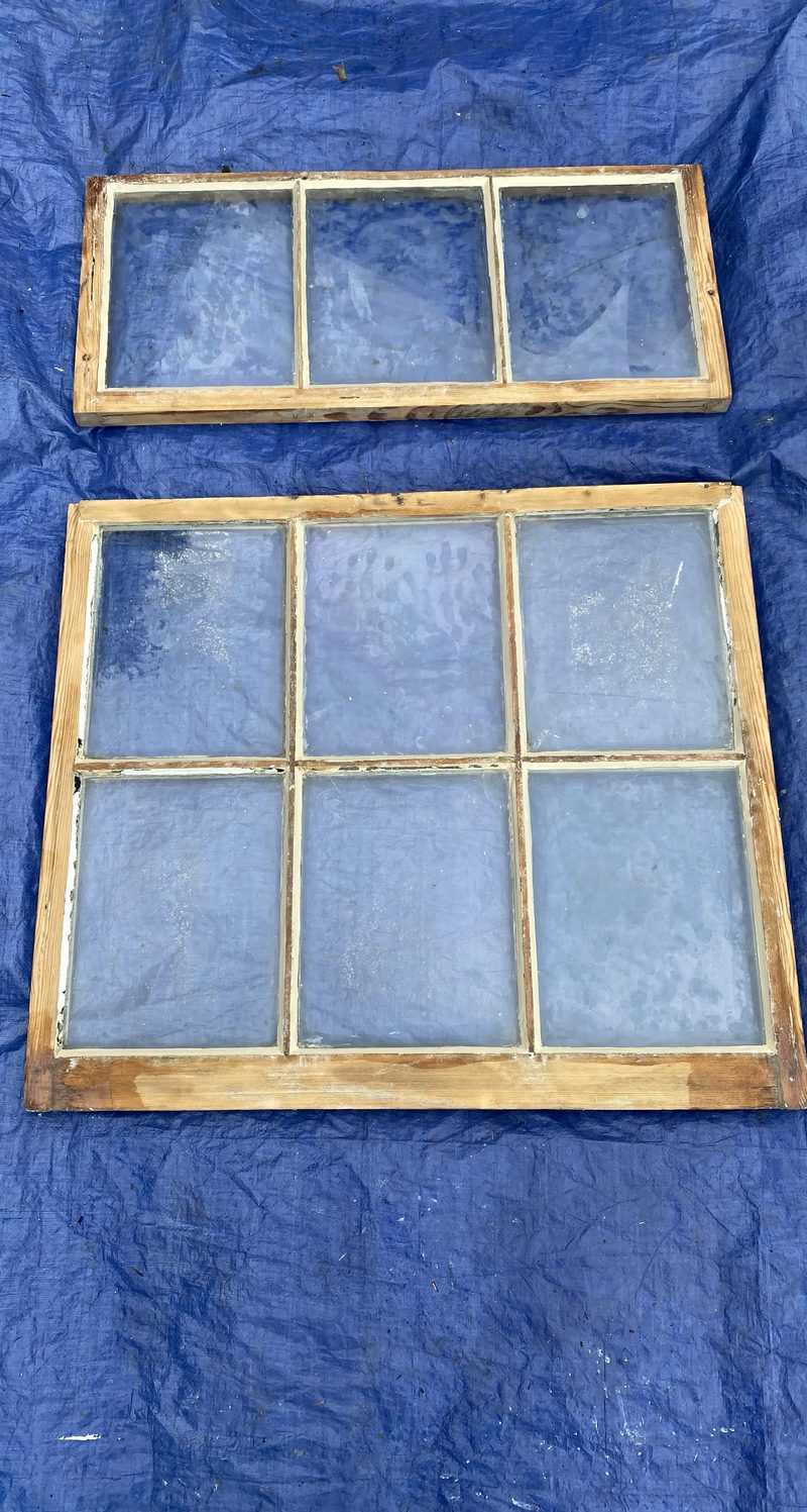 The same sashes stripped back to bare timber