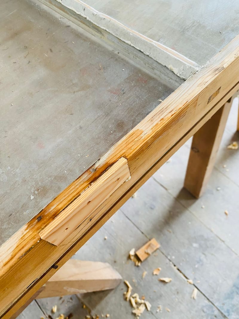 New timber spliced into the stile of an original sash